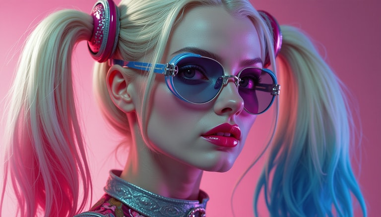 Vibrant Enigma: A Portrait of Color and Style