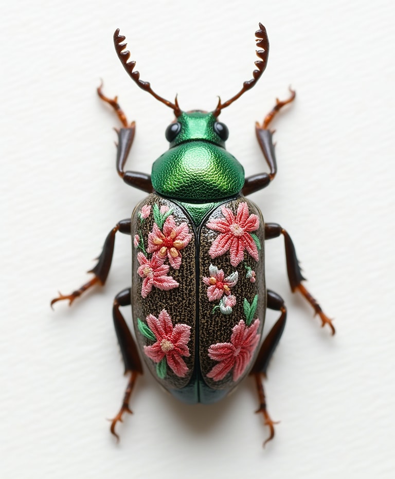 Embroidered Beetle: Nature Meets Art