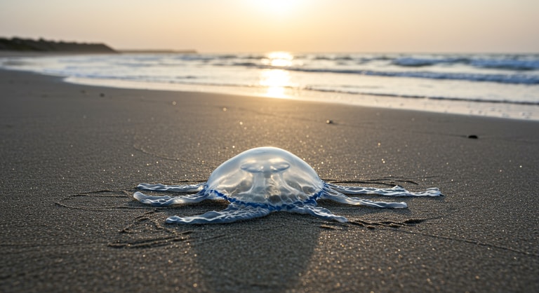 Sunset Strand: The Solitude of a Jellyfish