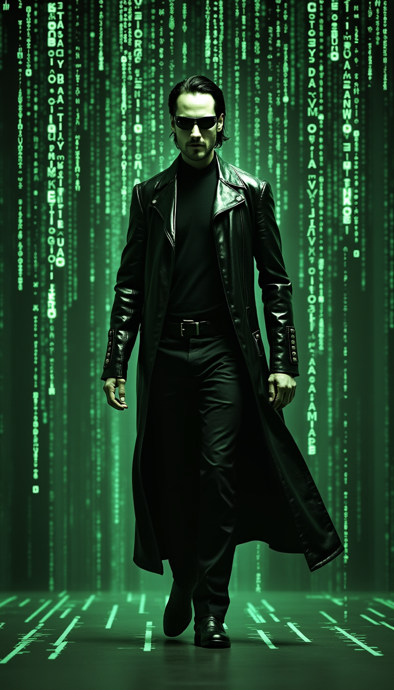 Cyberpunk Enforcer in the Matrix