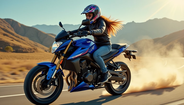 Riding the Open Road: Adventure on a Blue Yamaha
