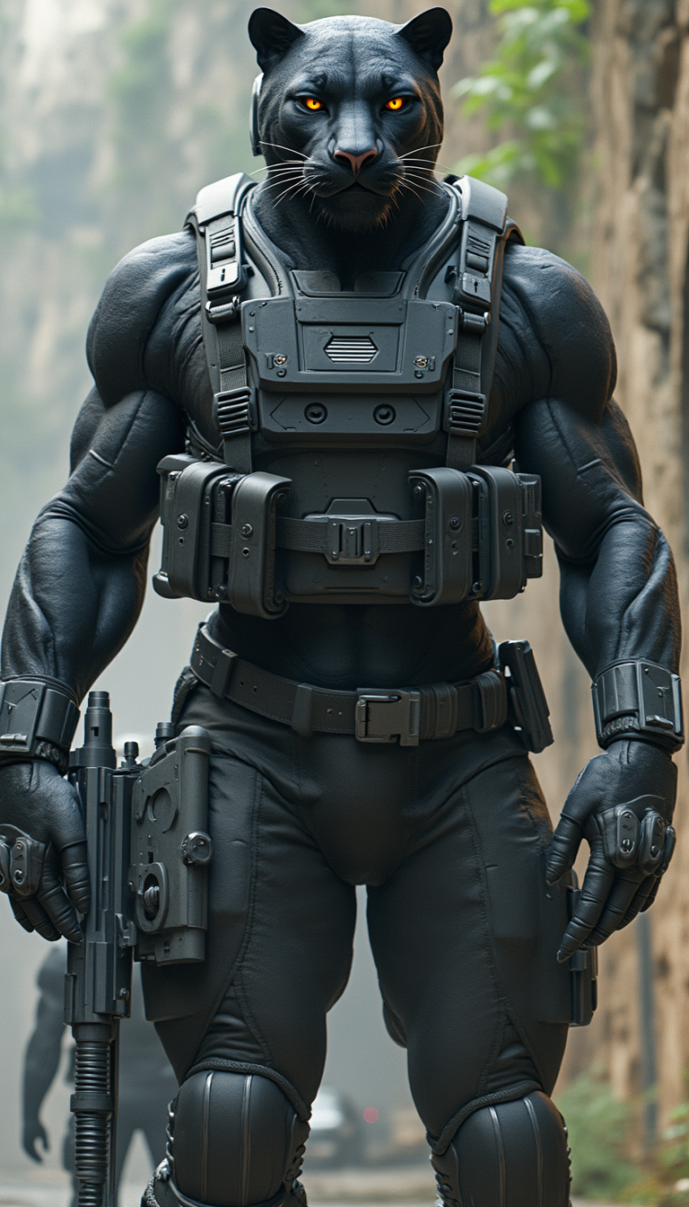 Futuristic Panther Warrior
