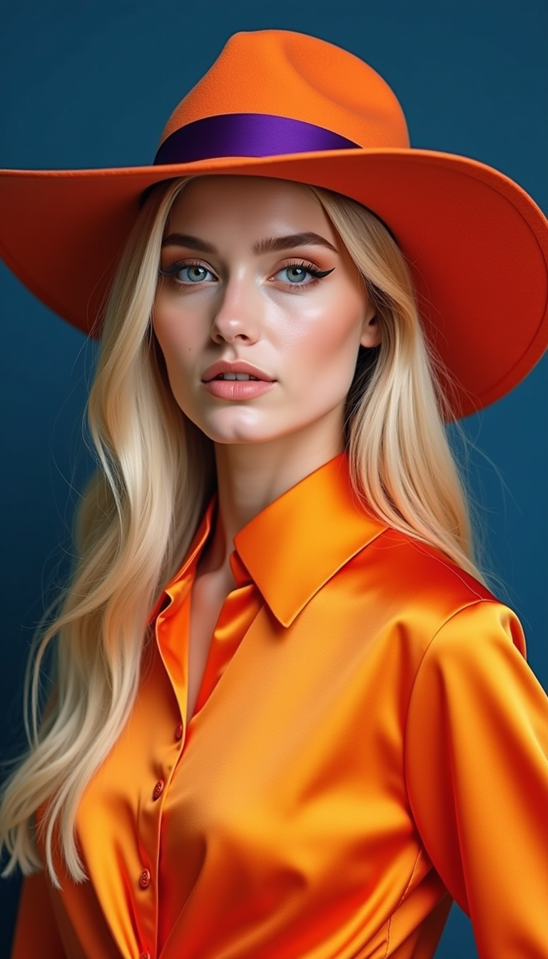 **Bold Elegance in Orange and Purple**