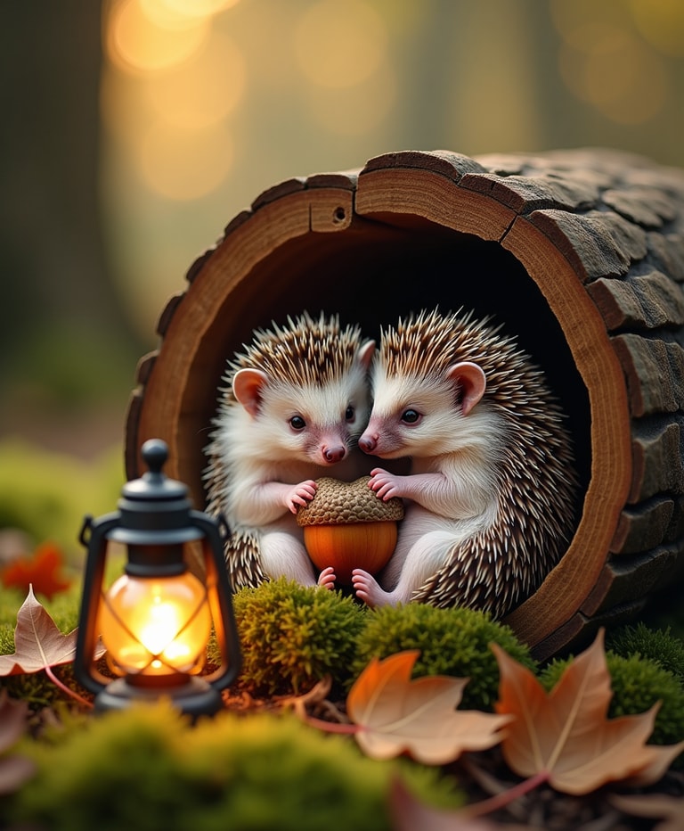 Cozy Companions: Hedgehogs in the Hollow
