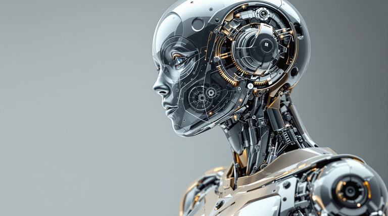 **Contemplative Android: A Study in Futuristic Design**