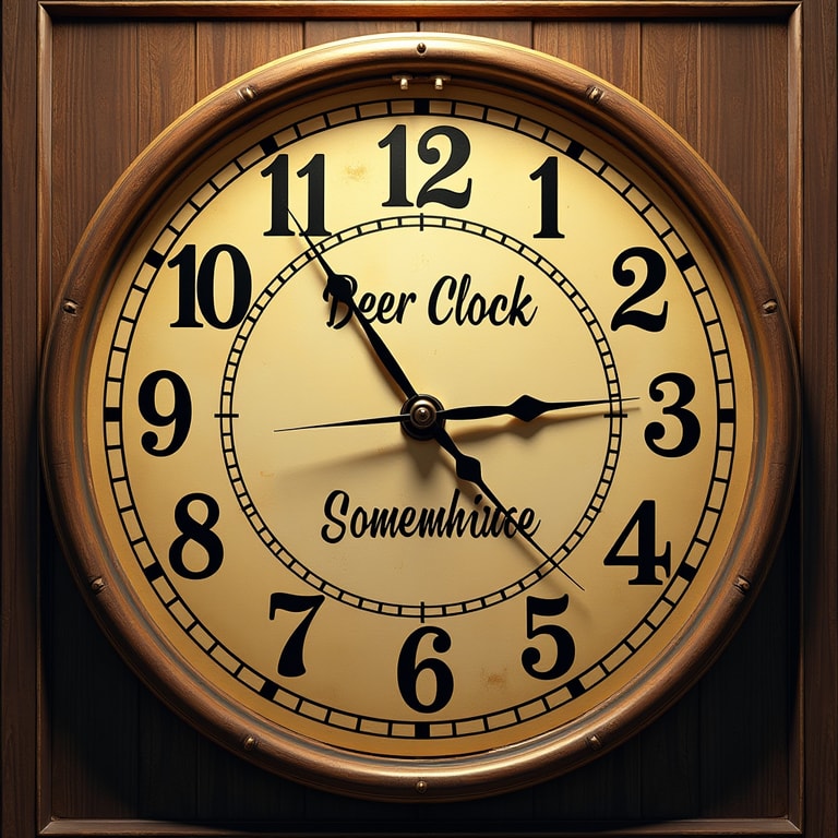 Vintage Beer Clock with Wooden Frame