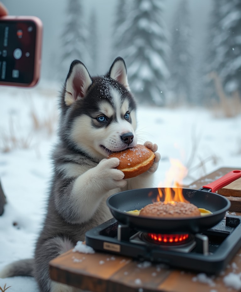 Puppy Chef in the Snow