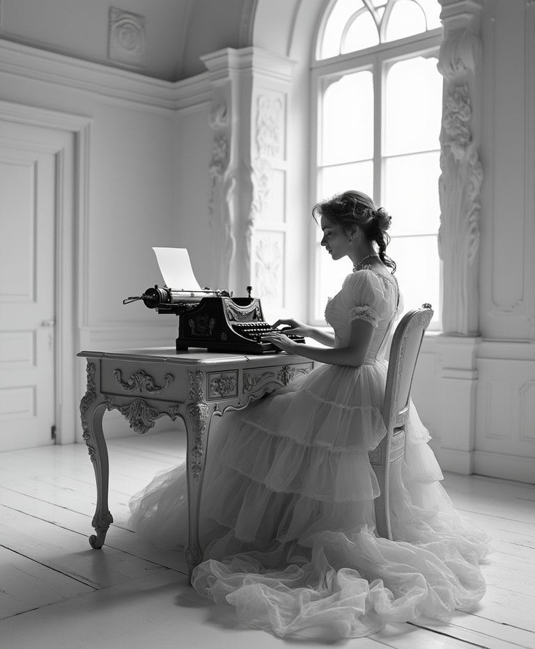 Timeless Elegance: A Writer in a Classical Setting