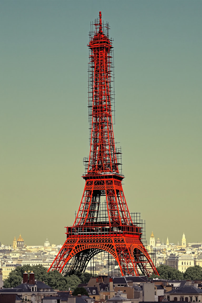 **Eiffel Tower Under Restoration**