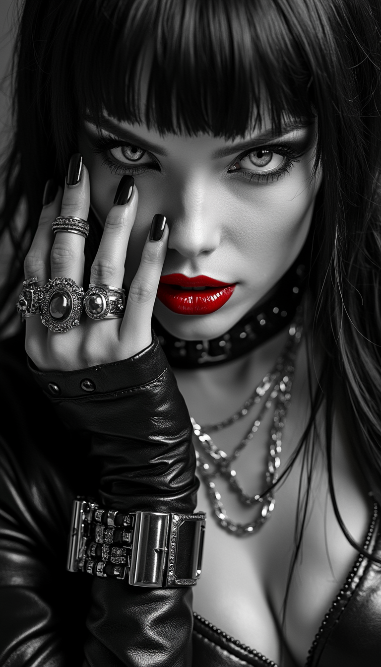 Intense Gaze in Monochrome
