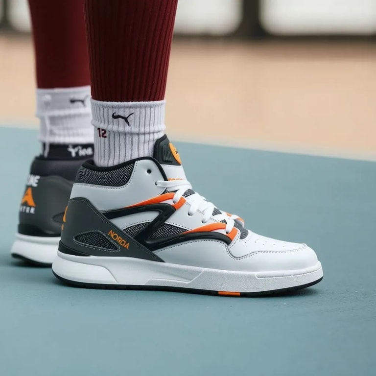 High-Top Sneakers on the Court