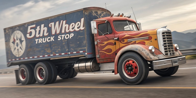 Vintage Truck on the Open Road