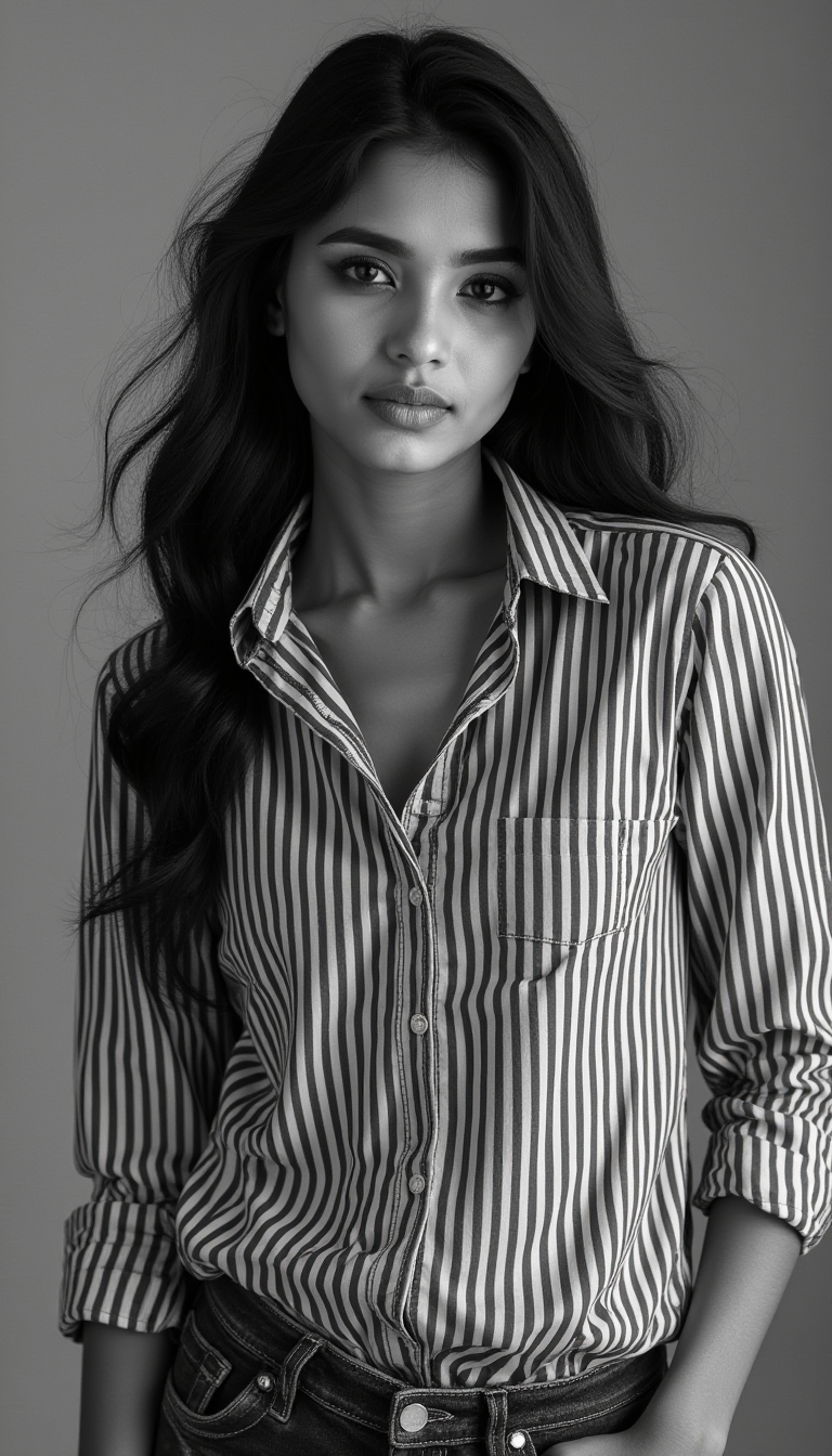 Monochrome Portrait of a Young Woman