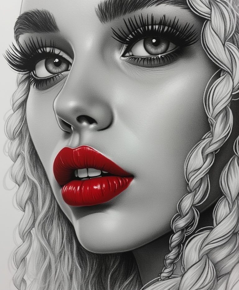 Monochrome Allure with a Splash of Red