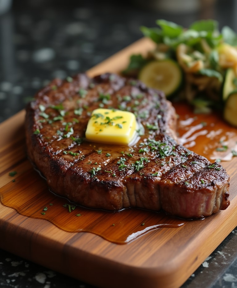 Perfectly Grilled Steak with Herb Butter