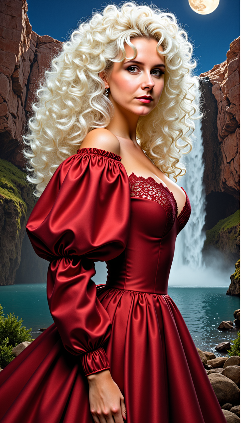 Moonlit Majesty by the Waterfall