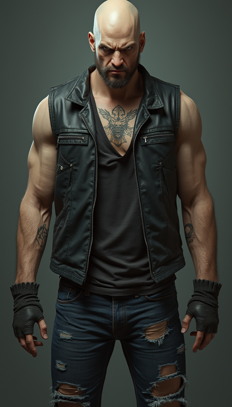 **The Enforcer: A Portrait of Strength and Resolve**