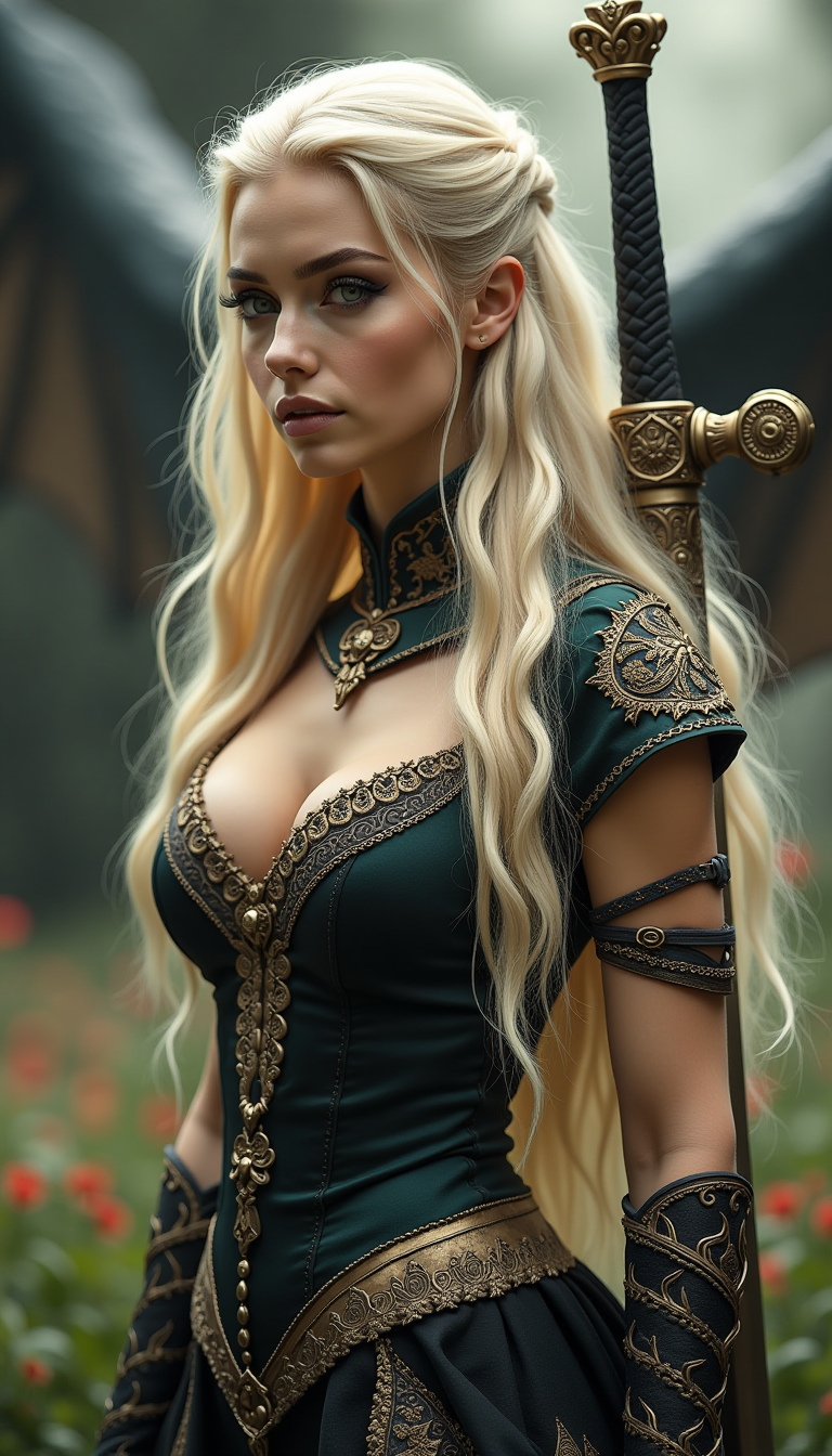 **Noble Warrior in Medieval Attire**
