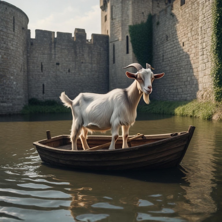 Goat on a Boat by the Castle