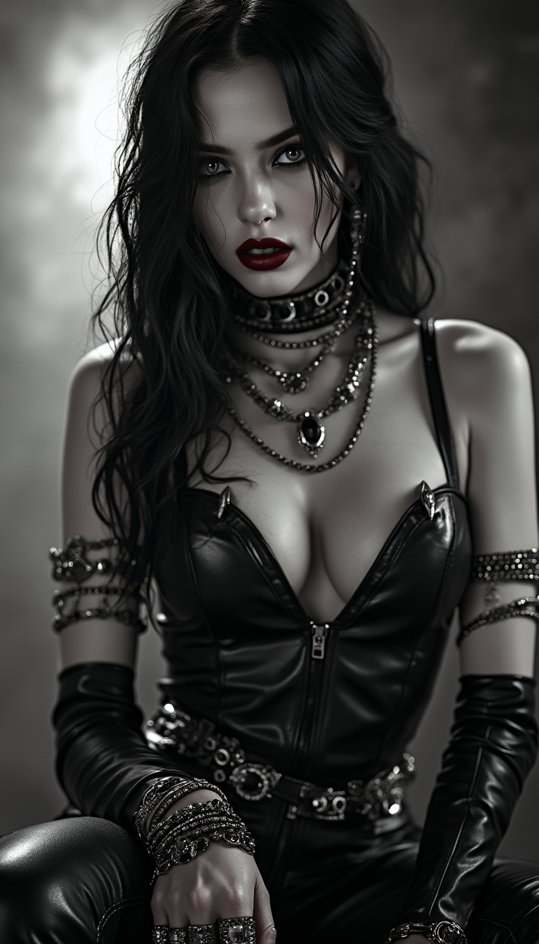Gothic Elegance: A Portrait of Mystery