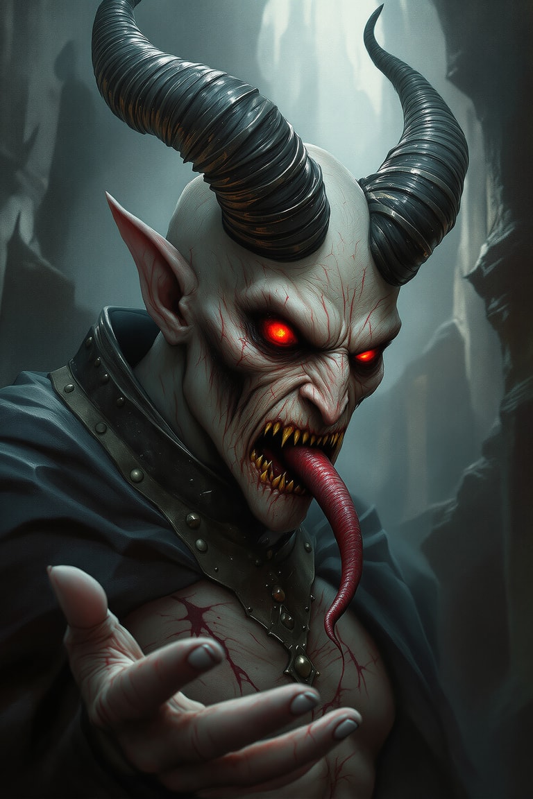 Demonic Visage in the Shadows