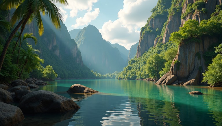 Tranquil Mountain Lake at Dawn