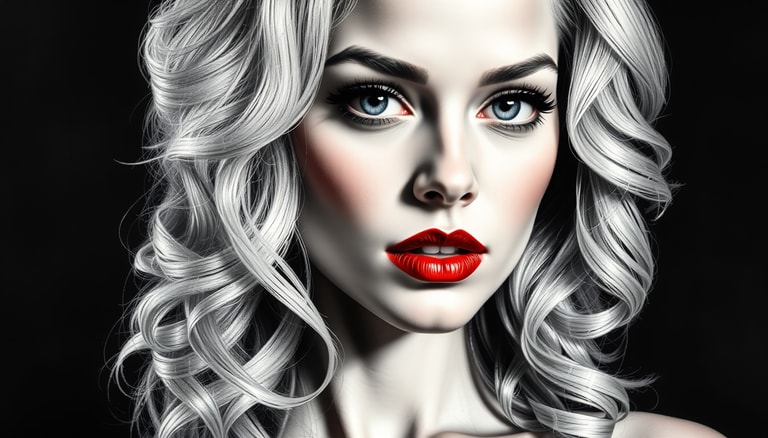 **Striking Elegance: A Hyper-Realistic Portrait**