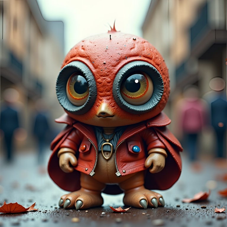 Adventurous Creature in Urban Rain