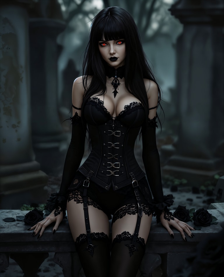 Midnight in the Graveyard: Gothic Elegance
