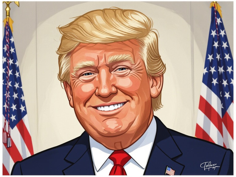 Patriotic Caricature of Donald Trump