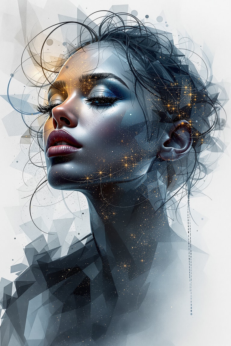 Cosmic Muse: Abstract Portrait of a Woman