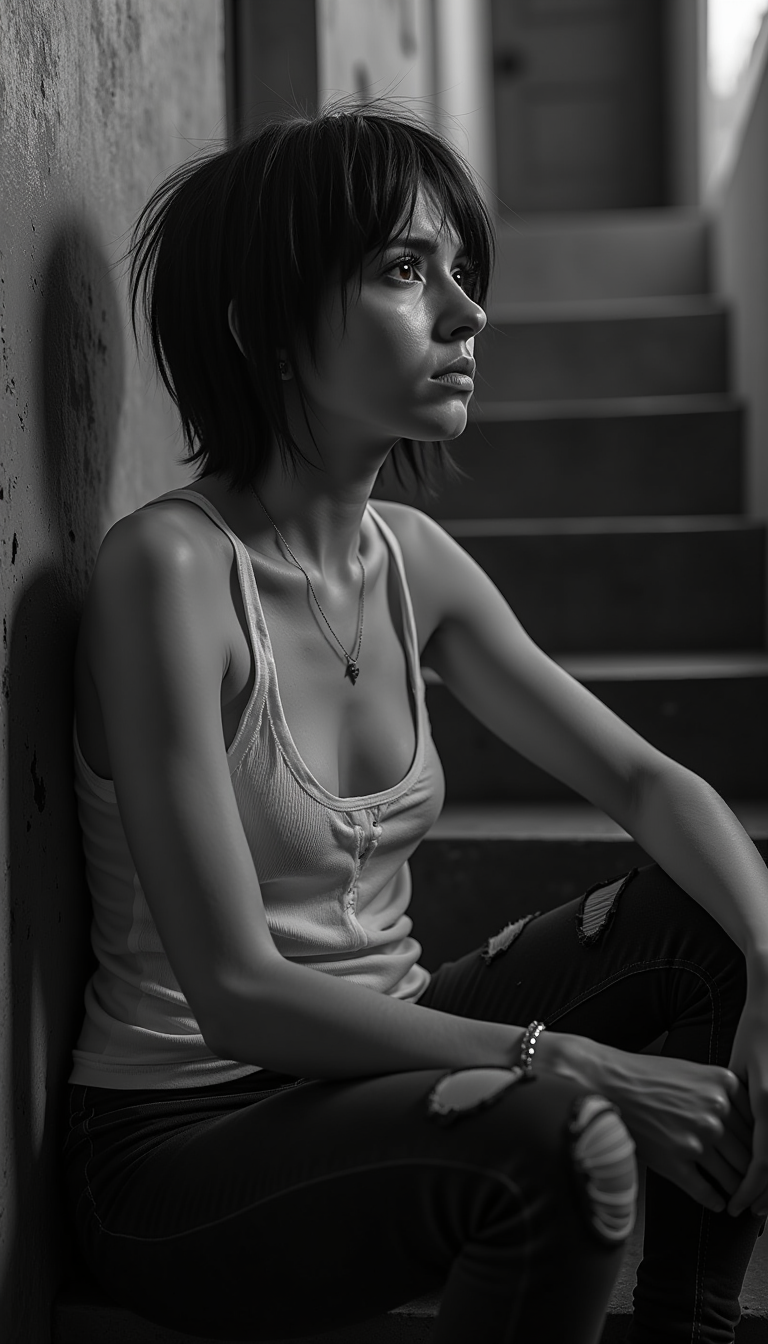 Contemplation on the Stairs