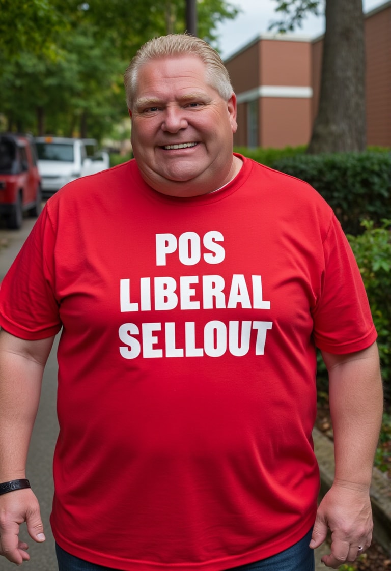 Provocative Message on a Bright Red Shirt