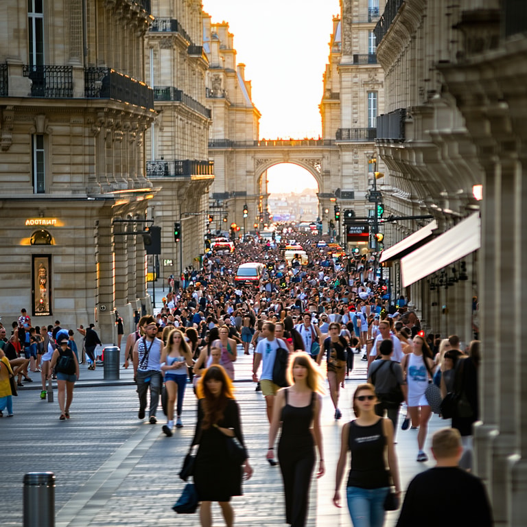 Golden Hour on a Busy City Street