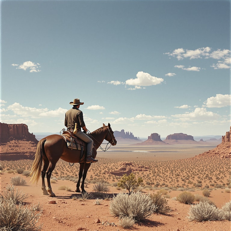 Lone Cowboy in Monument Valley