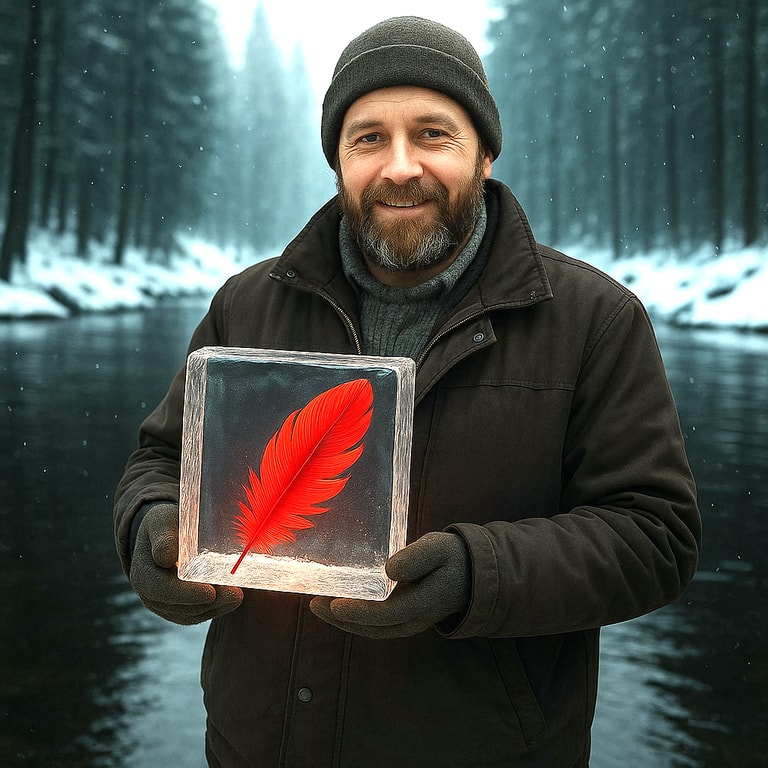 Winter's Enchantment: The Glowing Feather