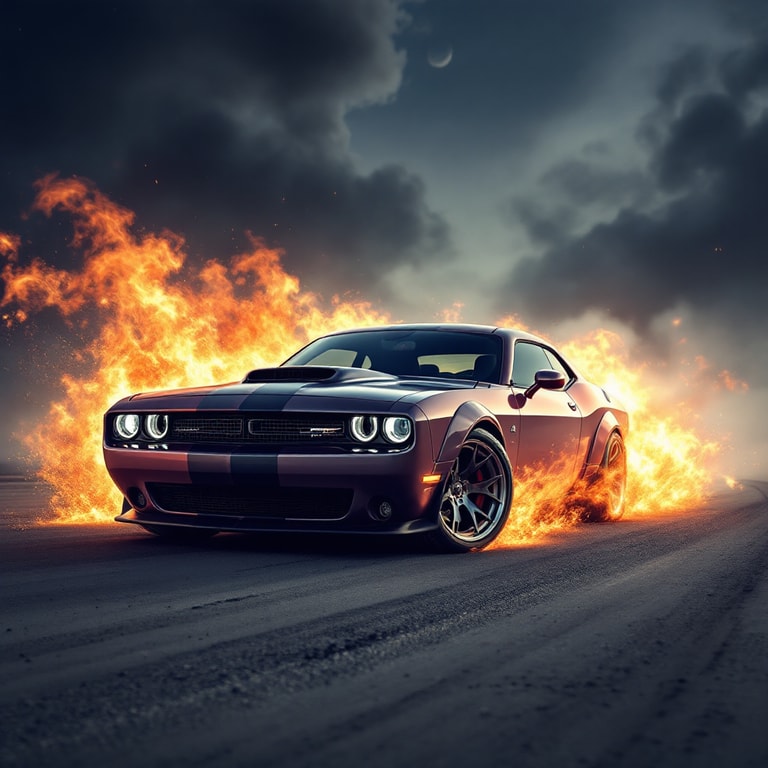 Fury on the Road: Muscle Car Ablaze