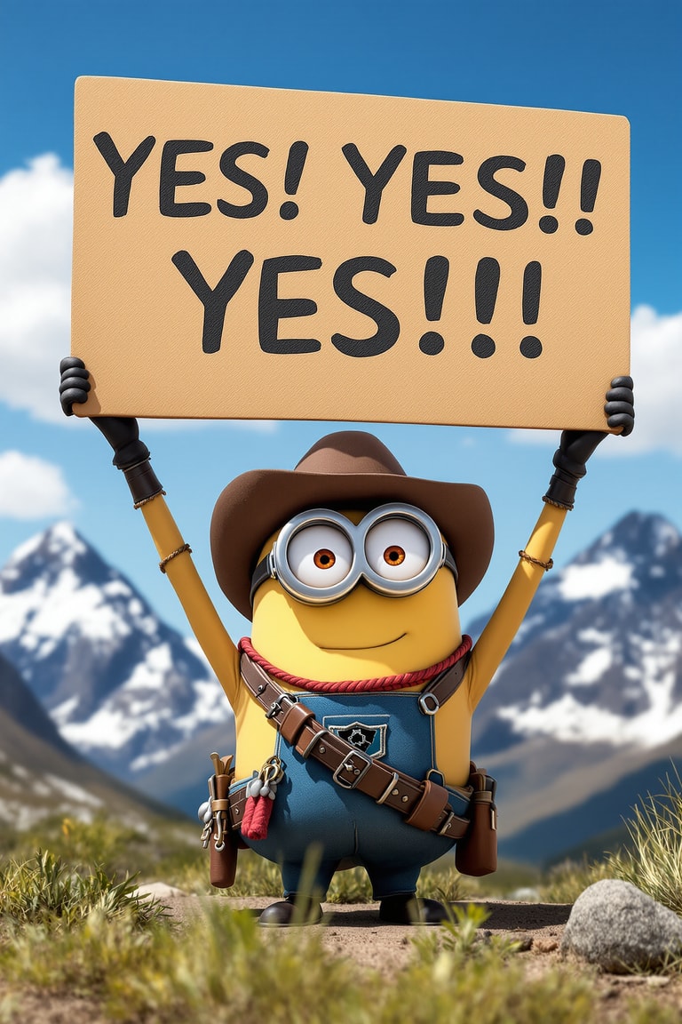 Enthusiastic Minion in Cowboy Gear