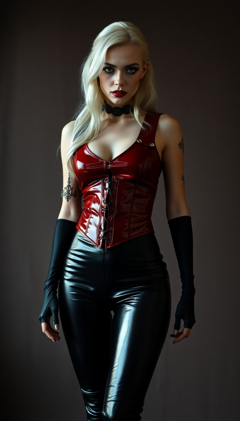 Vampire Queen in Crimson Latex