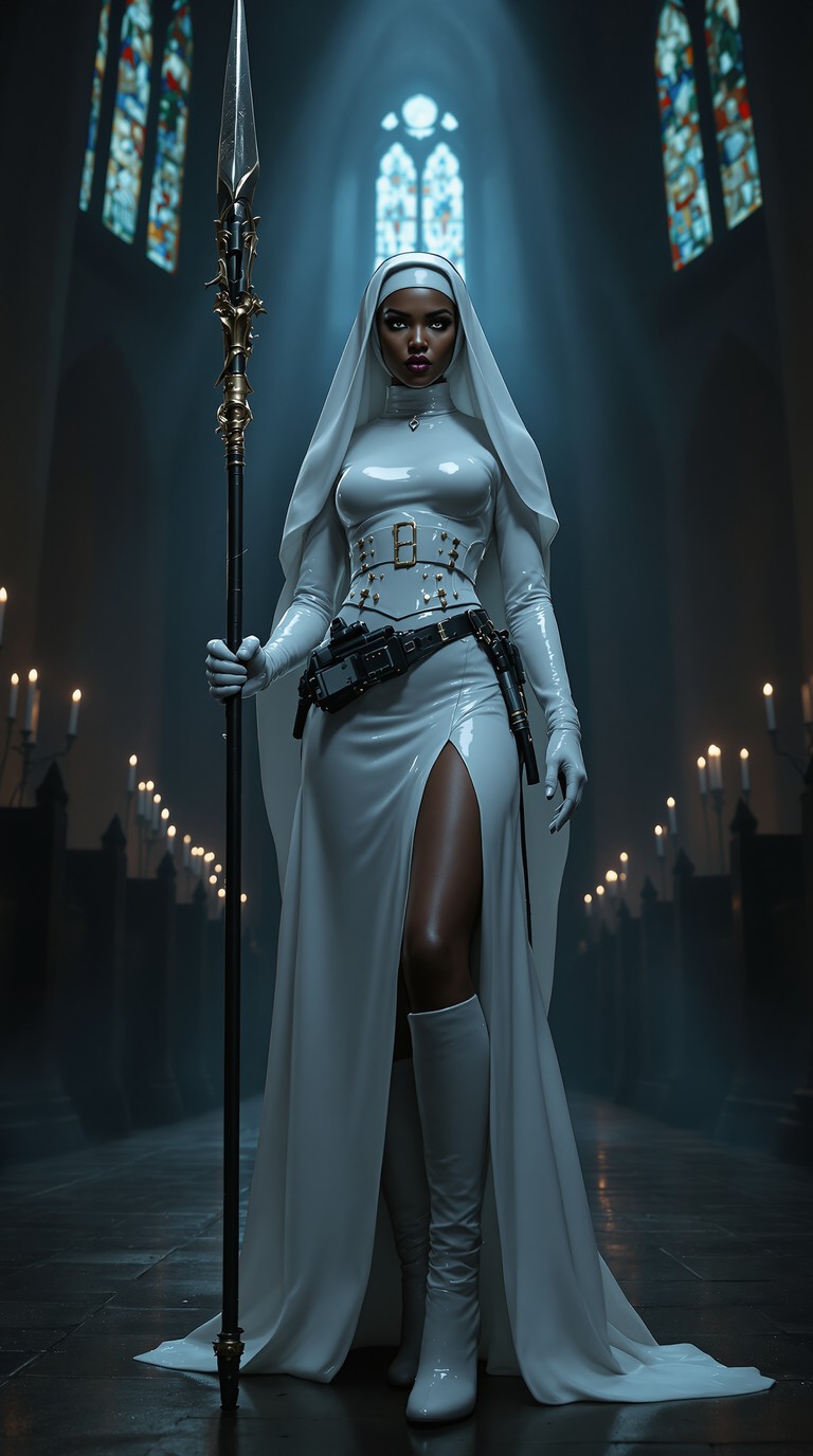 Latex Nun Guards the Nave