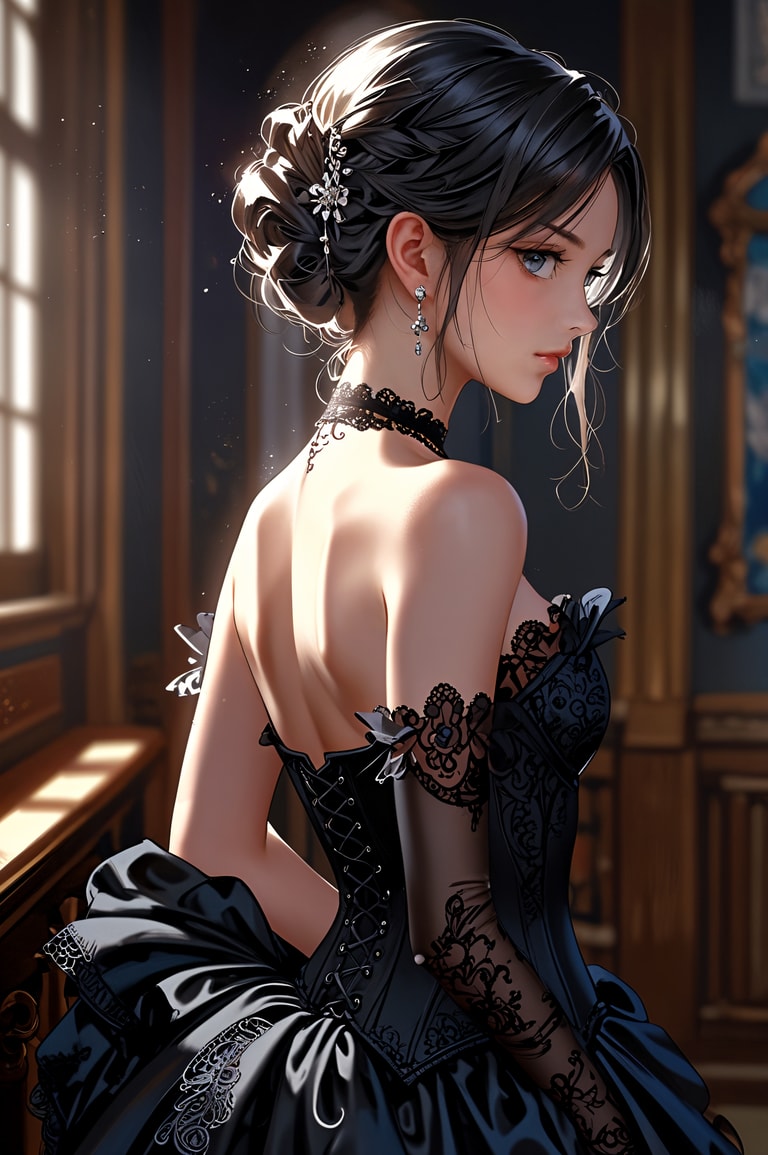 Elegance in Shadow: A Victorian Reflection