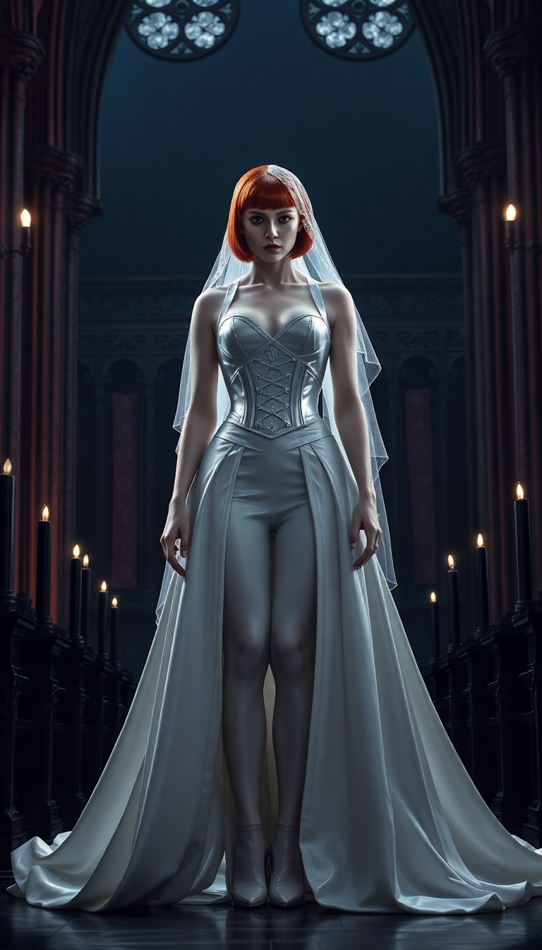 Vampire Queen in Moonlit Cathedral