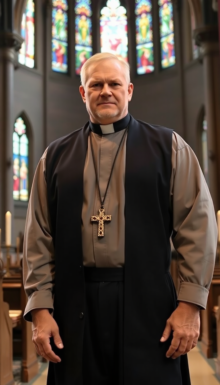 Steadfast Priest in Sacred Light