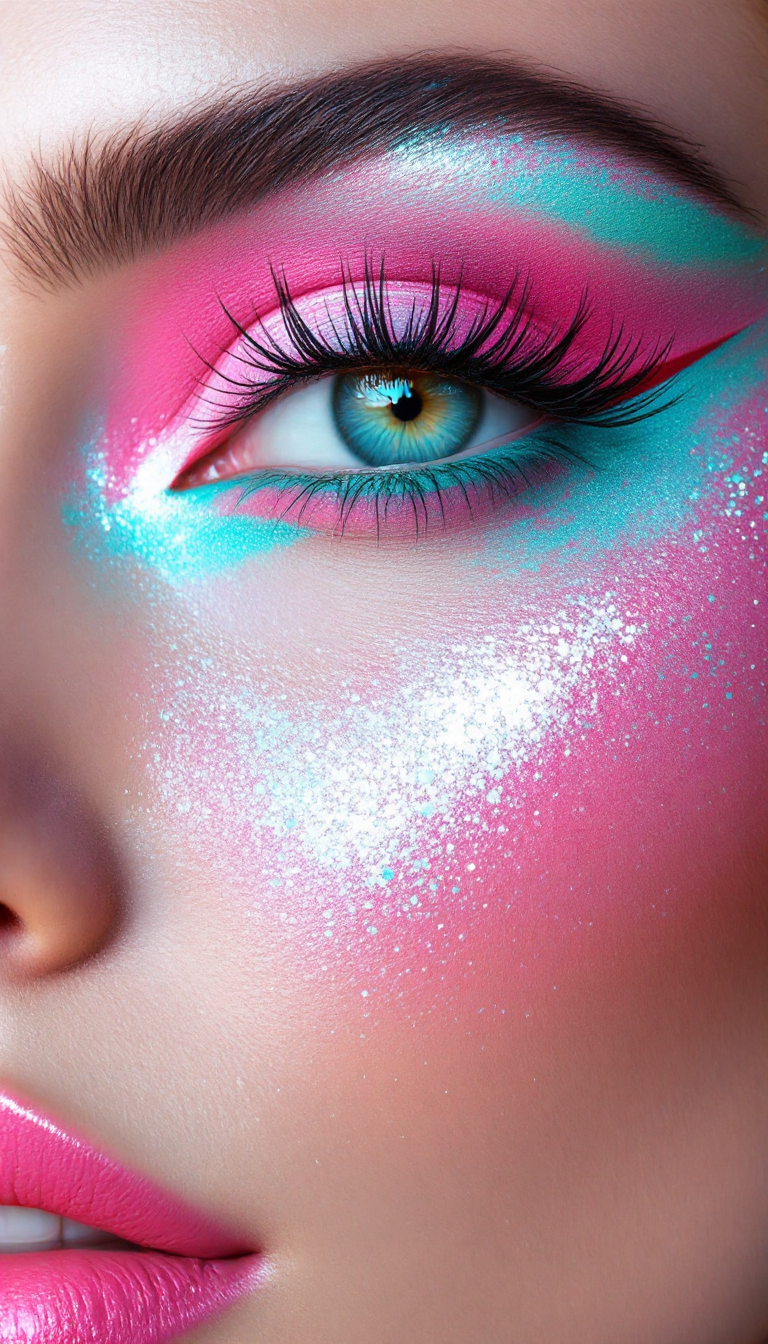 **Neon Dream: A Study in Vibrant Eye Makeup**