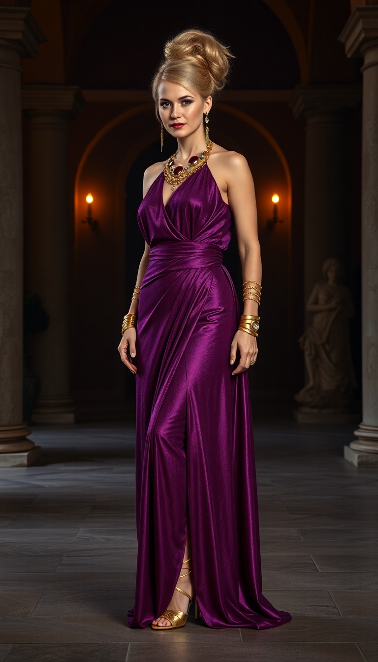 Vampiress in Purple Roman Stola