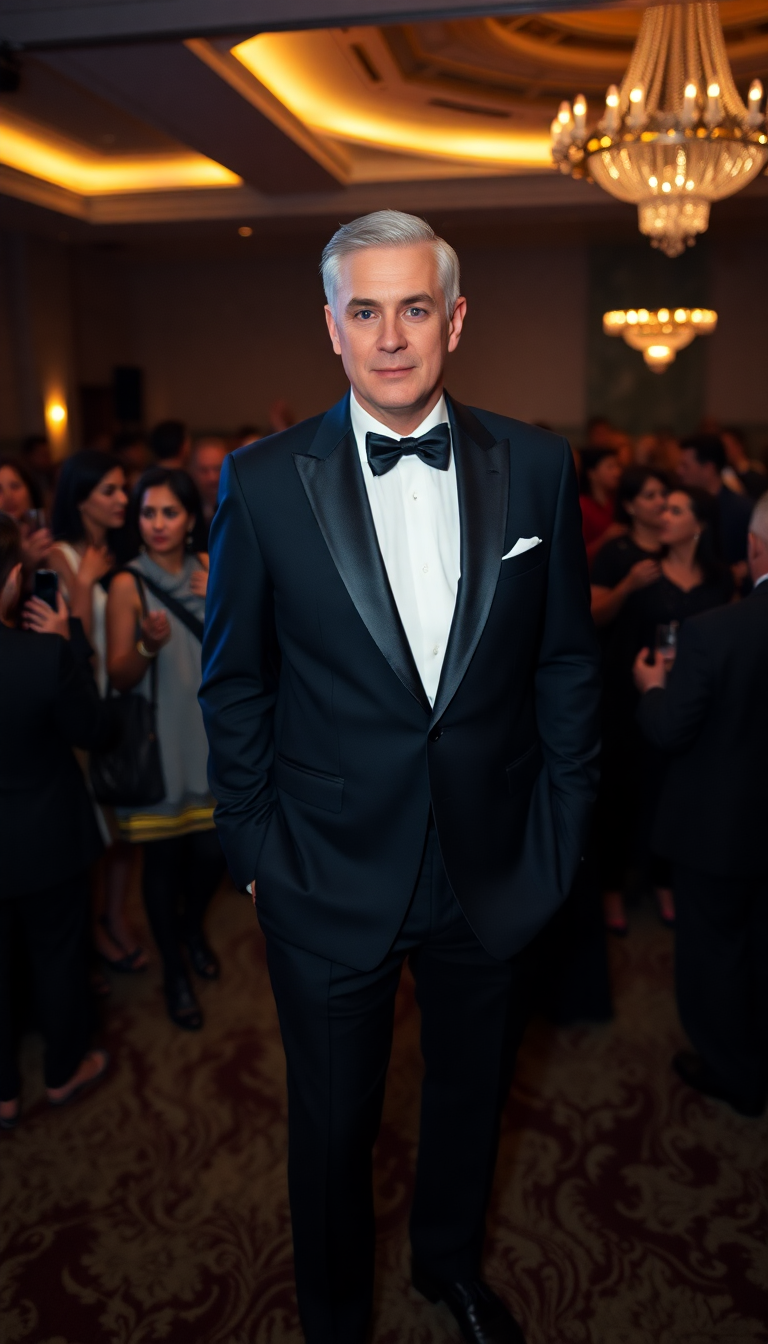 Gentleman in Black Tie Ballroom