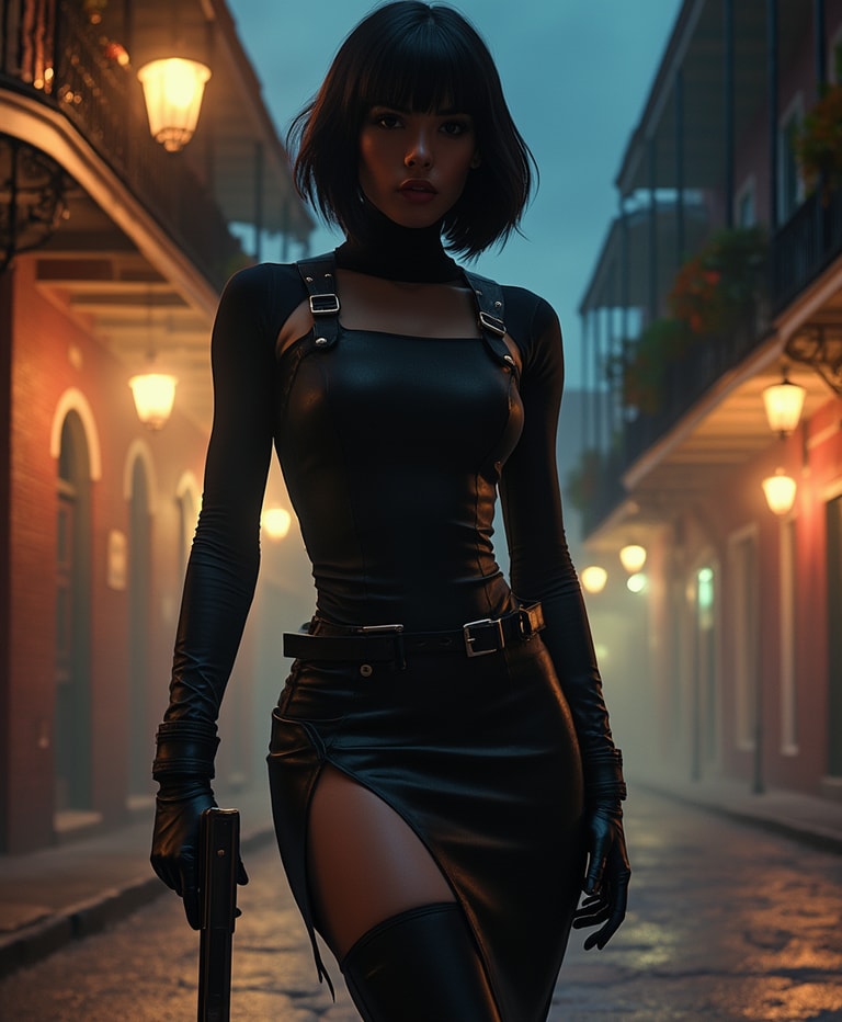 Femme Fatale in New Orleans Mist