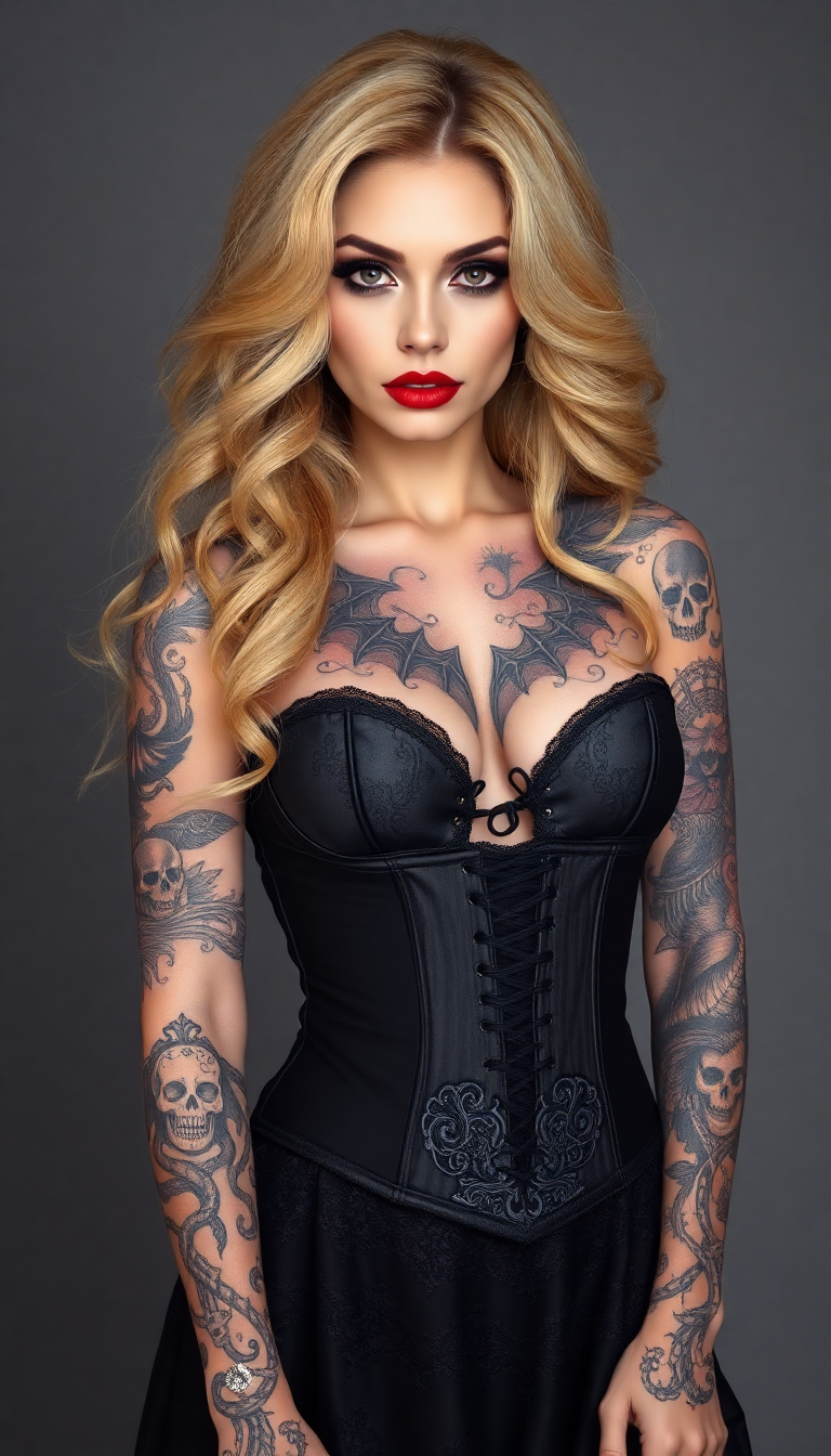 Gothic Siren in Black Corsetry