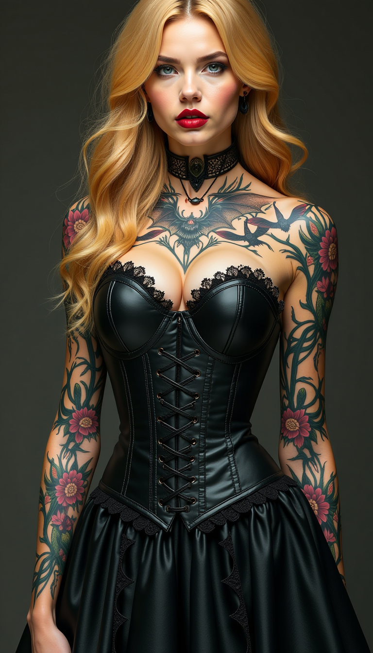 Gothic Enchantress in Black Corset