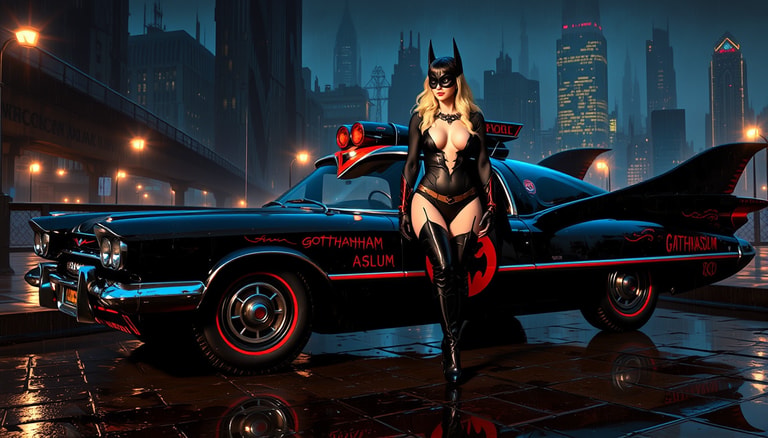 Batgirl Guards the Asylum Cruiser